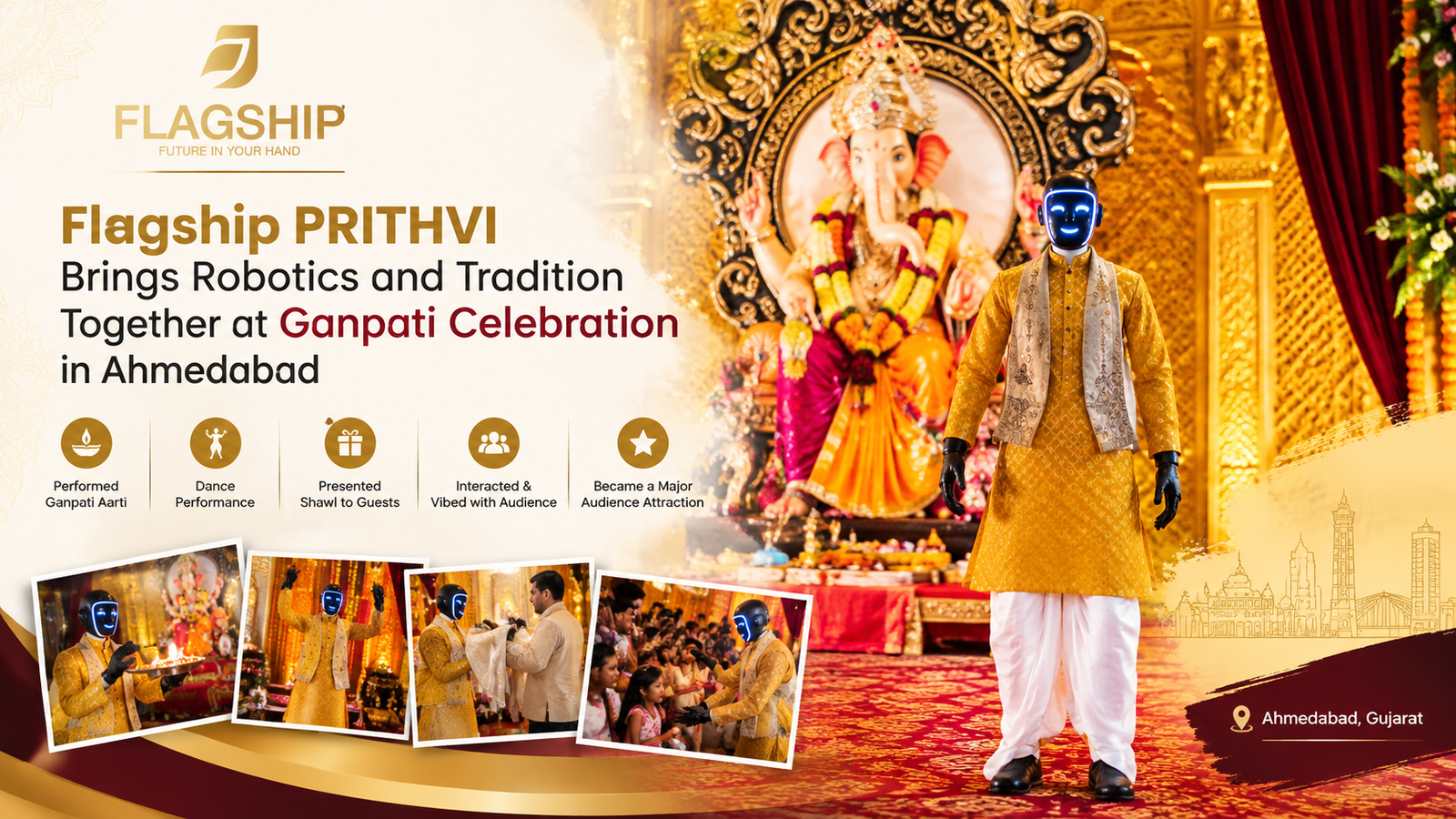 Flagship PRITHVI Brings Robotics and Tradition Together at Ganpati Celebration in Ahmedabad